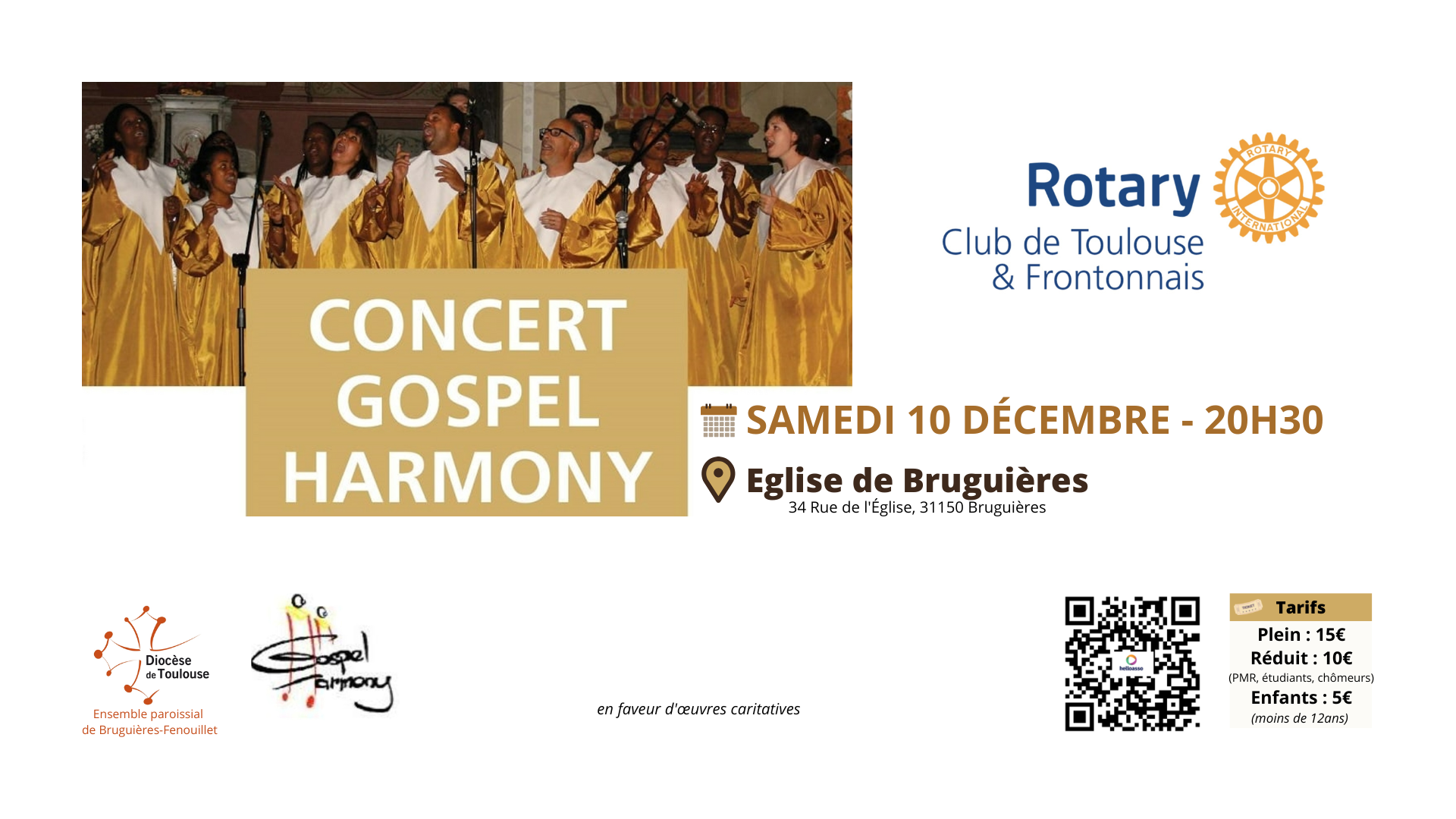 Concert Gospel Harmony en l&rsquo;Eglise de Bruguières le 10/12/22