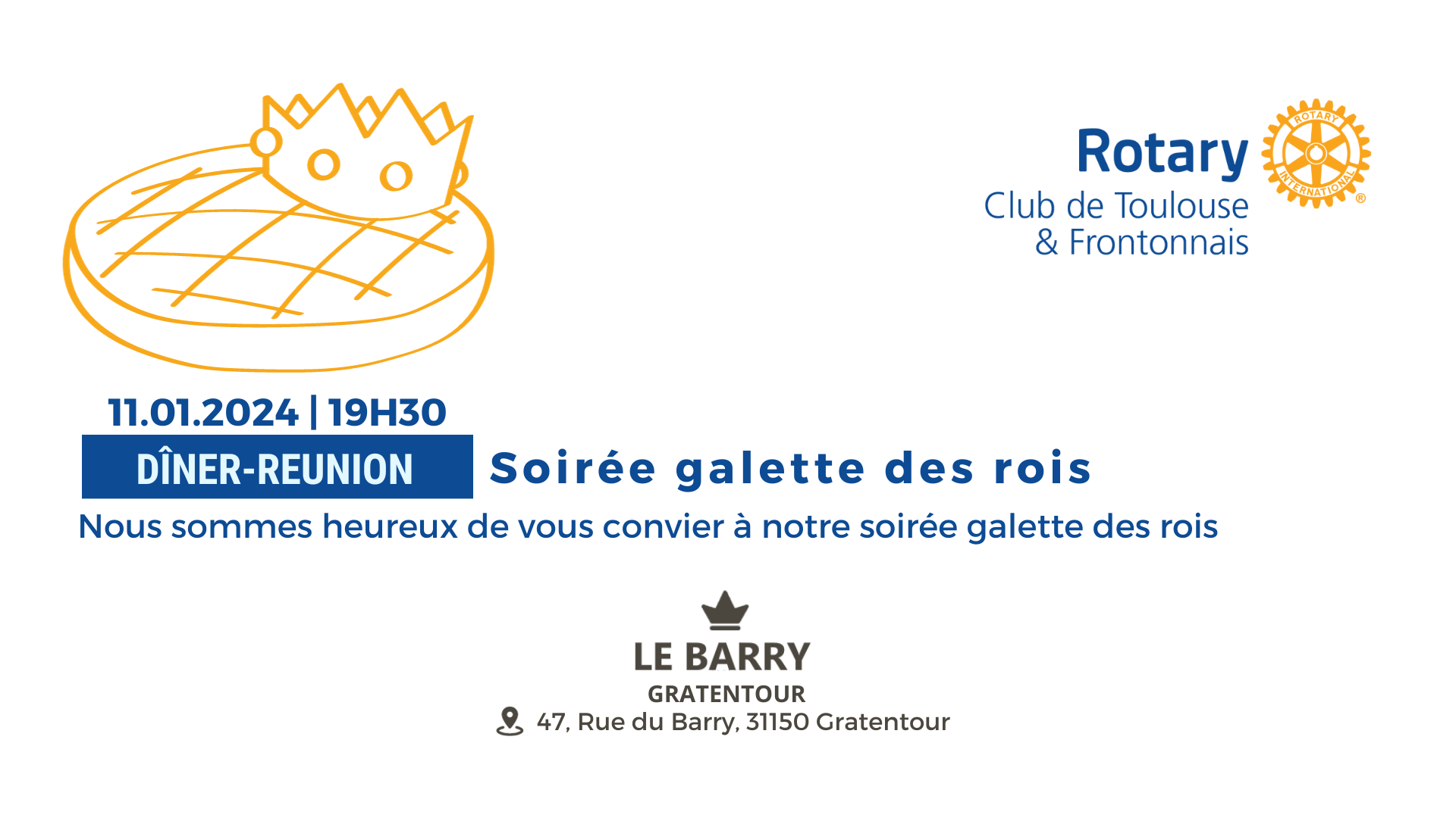 Soirée Galette des Rois 11/01/24