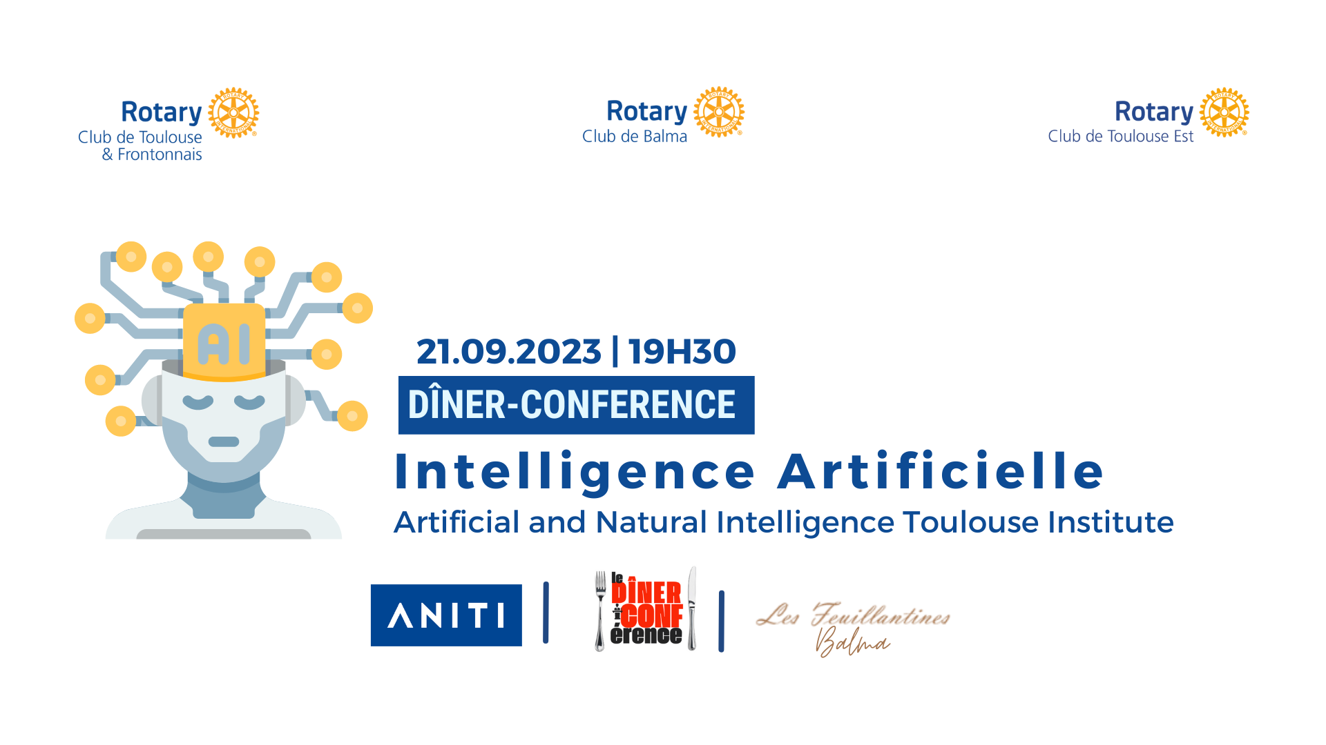 Dîner-Conférence sur l&rsquo;Intelligence Artificielle le 21/09/23
