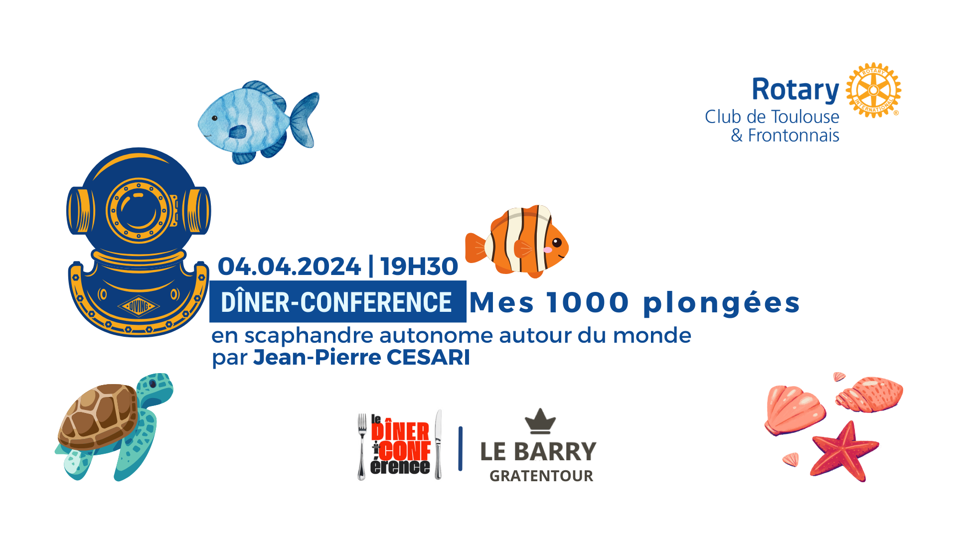 Dîner-conférence : Mes 1000 plongées